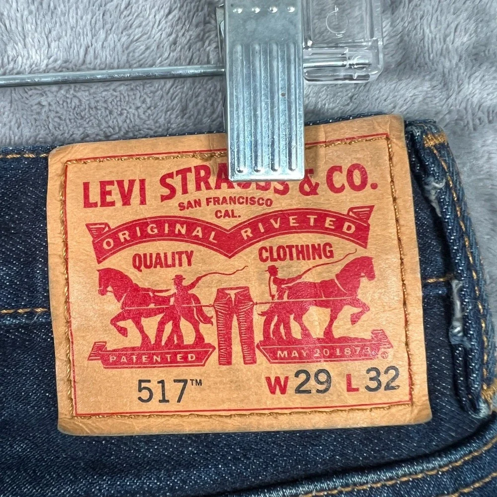 Levis 517 Jeans Mens 29x32 Slim Bootcut Dark Blue Western Cowboy Denim Rodeo